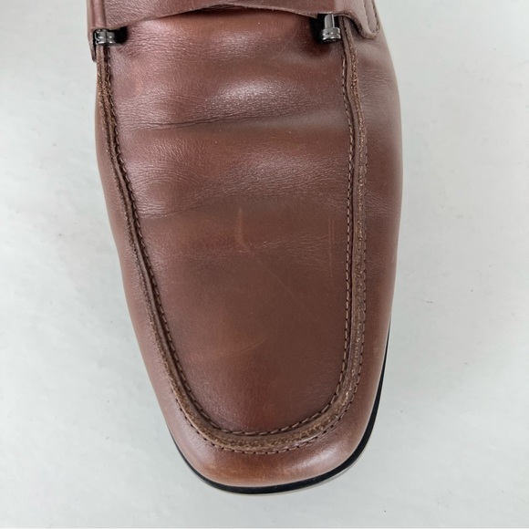 TOD’s Men Brown CrissCross Band Leather w Side Bars ClassIc Penny Loafer Sz 10 - Picture 14 of 15